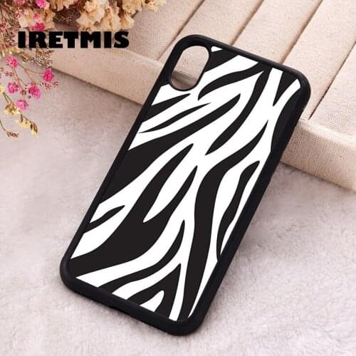 Iretmis 5 5S SE 2020 Phone Cover Case for iPhone 6 6S 7 8 Plus X Xs XR 11 12 Mini Pro Max Rubber Silicone Zebra Print