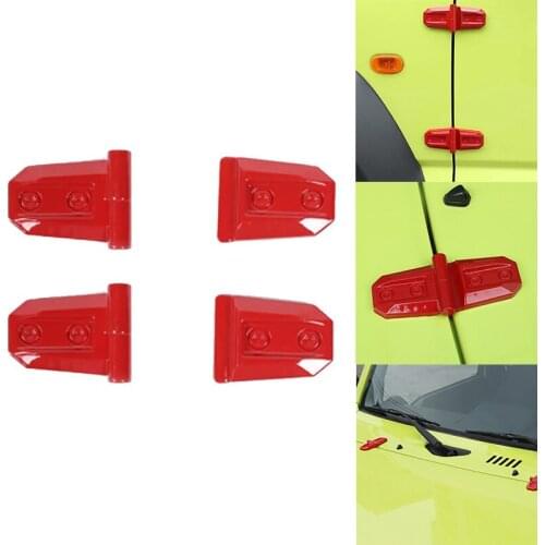 Car Door Hinge Cover for Suzuki Jimny 2019 2020 Engine Hood Hinge Decoration Cover Trim Accessories, Red