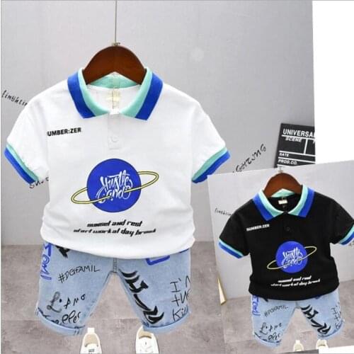 Cotton Baby Sets Leisure Sports Boy T-Shirt + Shorts 2Pcs/Sets Toddler Clothing Baby Boy Clothes Suits Toddler Casual Tracksuit