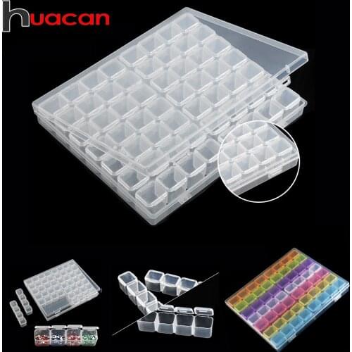 Huacan Diamond Painting Box Accessories DIY Diamond Embroidery Tool 56 Grids Home Storage Mosaic Kits