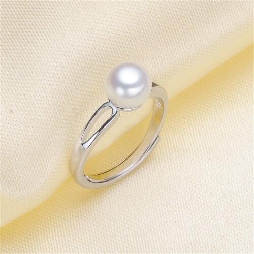 Ring Mount Pearl Accessories Adjustable Size 925 Sterling Silver Ring Jewelry DIY No Pearl Ring2018012
