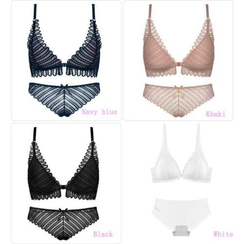 New Women Set Sexy Backless Lace Seamless Bra Lingerie Femme Sunderwear Push Up Underwear Briefs Women Wireless Lingerie Sets