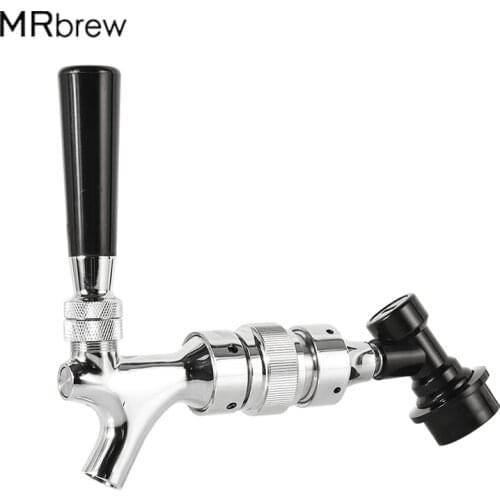 Draft Beer Tap With Flow Control Adapter Adjustable Stainless Steel Faucet For Beer Keg Beer Dispenser For Bar Homebrew Tools