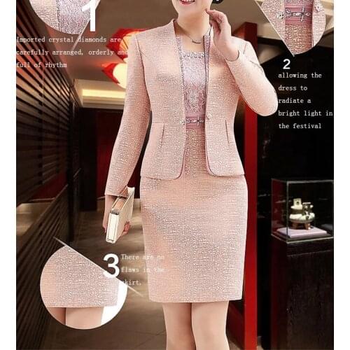 Lace Mother of the Bride Dresses Knee Length 2 Piece with Jacket Mother Dress High Quality Wedding Party Groom Mother Gown 2021