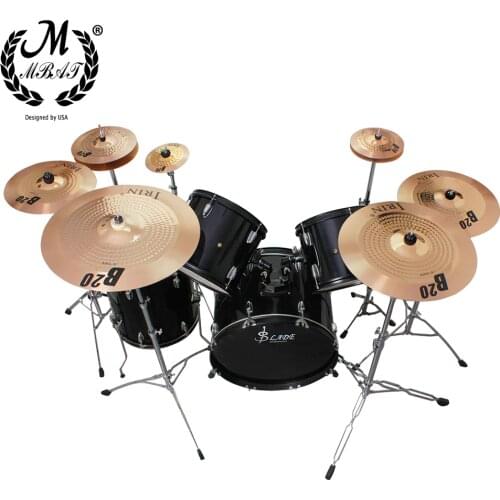 M MBAT Brass Cymbals For Drums Kit Splash Crash Kide Hi-Hat Cymbal Golden Percussion Musical Instrument 8/10/12/14/16 Inch