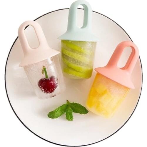 Hot Sale Summer Mini Silicone Mold with Lid Ring Handle Reusable Fruit Ice Cream Stick Mold DIY Homemade Ice Maker