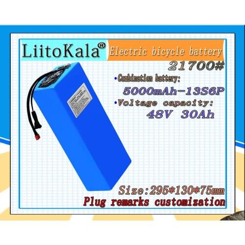 LiitoKala 48V 30Ah 21700 5000mah 13S6P Lithium ion battery Scooter Battery 48v 30ah Electric Bike Battery