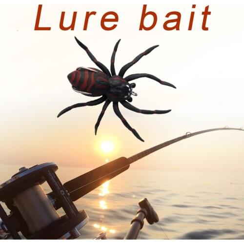 1pcs Spider Soft Bait 4.7cm 6g Silicone Bait Artificial Softbait Lures Weedless Fishing Lure with Realistic Design Lure Tool