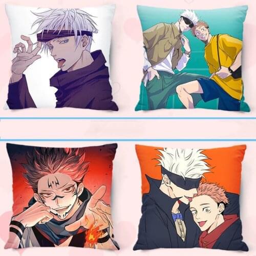 Stuffed Anime Jujutsu Kaisen Gojou Satoru 45cm Pillow Itadori Yuuji Ryoumen Sukuna Cotton Dolls Toys For Children Birthday Gifts