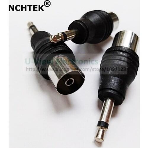 NCHTEK IEC PAL DVB-T TV 9.5mm Female To AV 3.5mm 1/8" Mono Plug Adapter Connector/Free Shipping/10PCS
