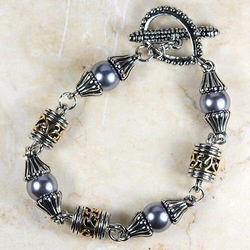 New Pearl 925 Sterling Silver Crystal Bracelet TB226