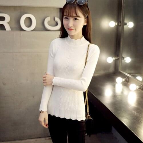 OHCLOTHING The new winter sweater in a long sleeved sweater Korean Short semi Turtleneck Shirt slim thickening