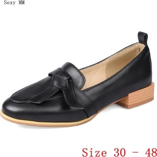 Slip-On Women Oxfords Brogue Shoes Loafers Flats Woman Casual Flat Shoes Small Plus Size 30 31 32 33 -40 41 42 43 44 45 46 47 48
