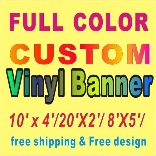 Print banner 10' x 4'/20'X2'/ 8'X5'/ Full Color Custom Vinyl Banner Free Shipping celebration birthday party