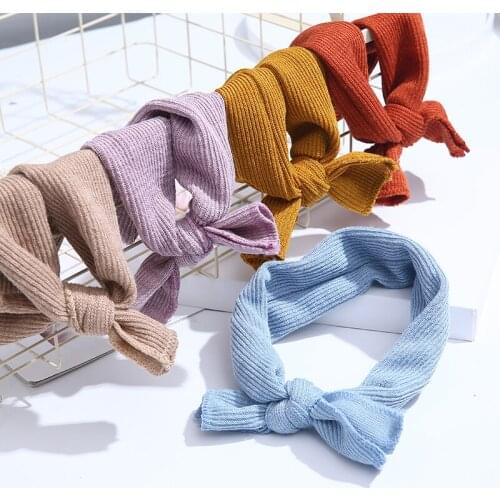 Baby Girls Bunny Kids Turban Knot Bow Hair Bands Head Wrap Rabbit Headband