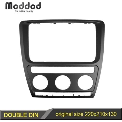 Radio Fascia for Skoda Octavia With Auto A/C 2 Din DVD Player Stereo Panel Trim Installation Kit Plate Frame