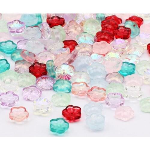 Multicolor Mixed Flower Shape 10mm Glass Spacer Loose Beads For Jewelry Making Diy Charm Necklace Bracelet Accessories