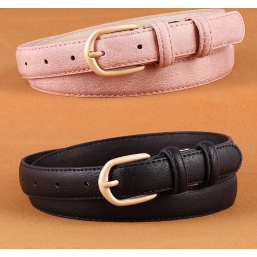 Female belt female pu belt pin buckle thin belt female tide fashion simple wild decorative jeans belt