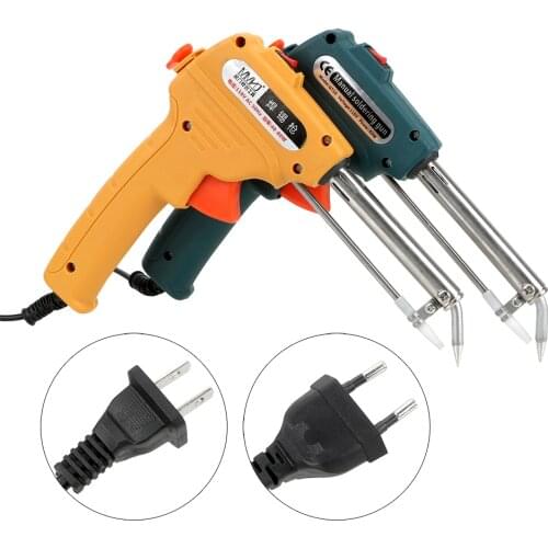 DIYWORK Handheld 110V/220V 60W Tin Soldering Iron Pump Welding Tool EU/US Plug Automatic Send Tin Gun Electric Soldering Iron