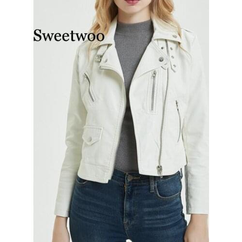 SWEETWOO Womens Fashion Leather Jackets