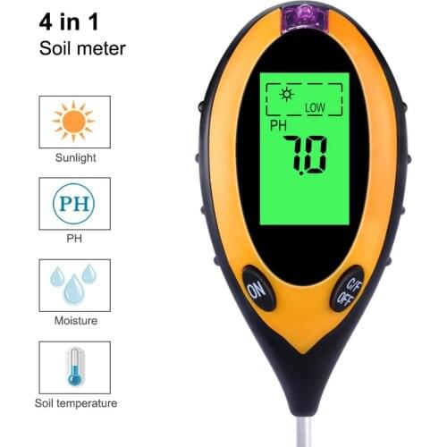 Four-in-one Soil Tester, Portable PH Soil Moisture Meter, Soil CE Meter, Soil PH Meter, Detection Light Intensity Meter