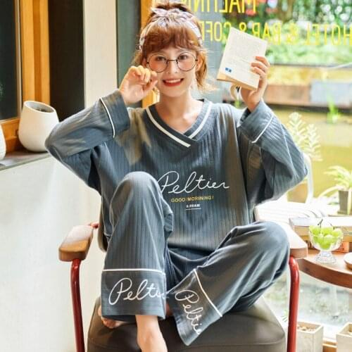 Women Pyjamas Set Cotton Sleepwear Spring Autumn Winter Long Sleeve Cute Nightwear Casual Homewear Female Pyjamas Size M-3XL