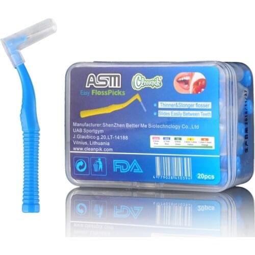 Interdental Brush Curved Interdental Brush Cleaning Tooth Socket Toothbrush Correction Tooth Gap Cleaning Brush 20 PCs