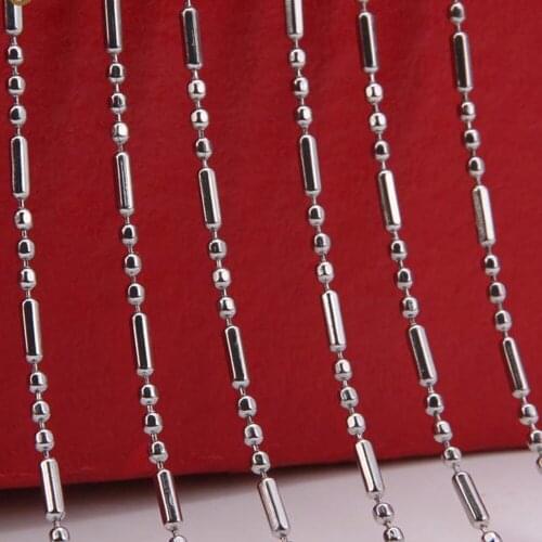 1.5/2/2.4/3/3.2 mm Width Silver Color 316L Stainless Steel Hexagon Beads Chain Necklace Choker New Design Necklaces