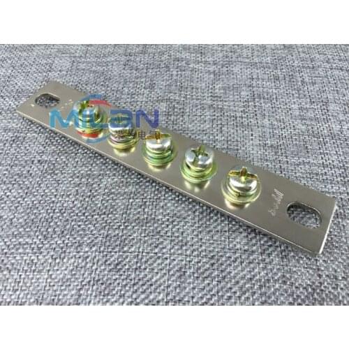 1pcs 2*25 5 hole zero row terminal copper bar power distribution box terminal zero line terminal