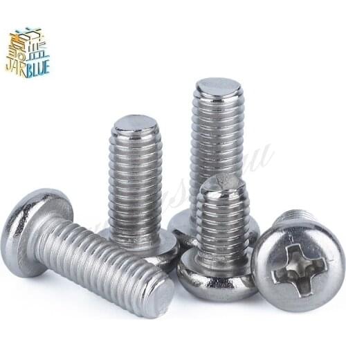 10pcs/lot 1/4-20*L 304 Stainless Steel US UNC Pan Head Cross Screw Cross Groove Screw Mechanical Screw American System
