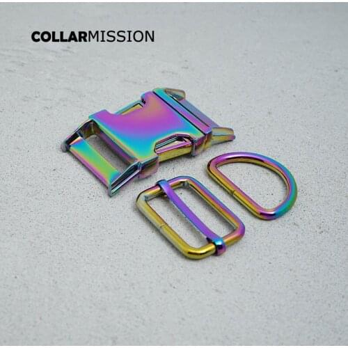 20pcs/lot(metal buckle+adjust buckle+D ring/set) 15mm DIY cat dog collar accessory 20mm high quality 25mm plated buckle 4 kind