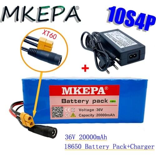 36V 10S4P 20Ah battery pack 500W high power battery 42V 20000mAh Ebike electric bicycle BMS 42v battery with xt60 plug+charger