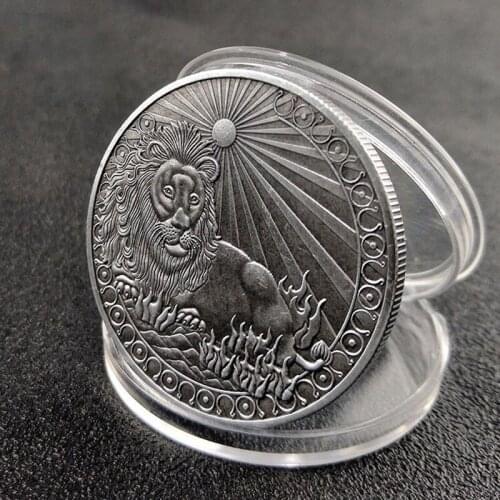 Twelve Constellation Zodiac Silver Commemorative Coins Euro Astrology Leo Tarot Wishing Sun God Lucky Love Medals
