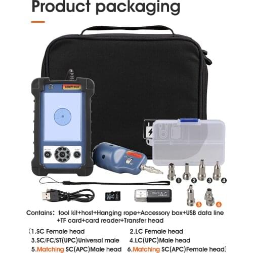Integrated fiber end face detector 3.5 Inch Display Screen Monitor Handheld high precision Fiber Optic Microscope Probe