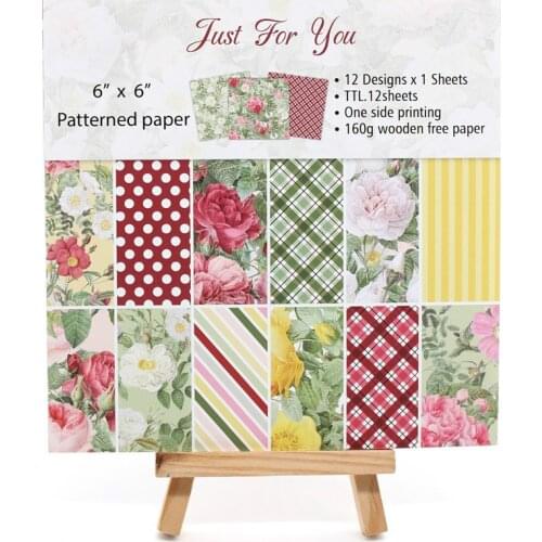 KSCRAFT 12pc Just For You Scrapbooking Pads Paper Origami Art Background Paper Card Making DIY Scrapbook Paper Craft