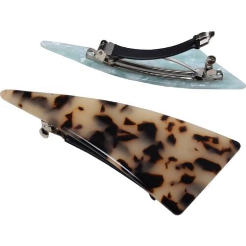 Lmitation Marble Triangle Hair Clip Barrette Women Girls Fashion Acetate Non-slip Hairpins Wedding Party Hair Accessories