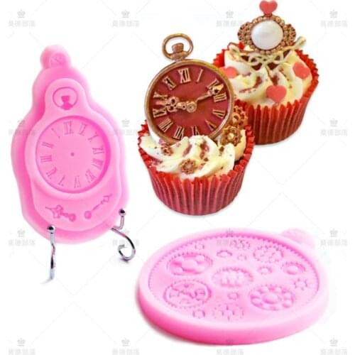 Luyou 2PCS New Arrival The Clock Design 3D Silicone Mold Chocolate Fondant Cake Decorating Tools FM1064