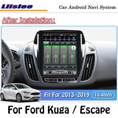 10.4 Inch Android For Ford Kuga / Escape 2013~2019 Car Stereo For Tesla Screen Carplay GPS Navi Map Navigation Multimedia