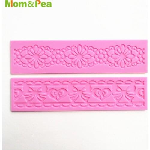 KCL552 Heart Small Lace Pad Silicone Mold Sugar Paste Fondant Cake Decoration 3D Mould