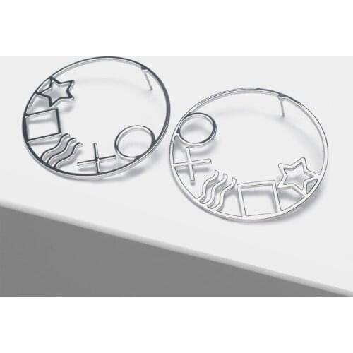 Amorita boutique Hollow-out geometric circle design fashion drop earrings