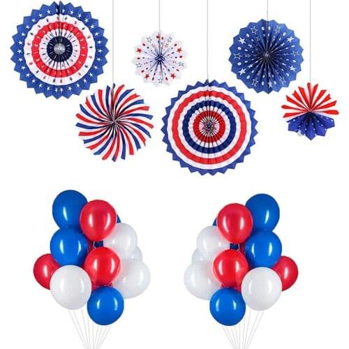 American Independence Day Stands For Events Holiday Decoration Aluminum Film Balloon Five-pointed Star Flag Foil Balloon Set