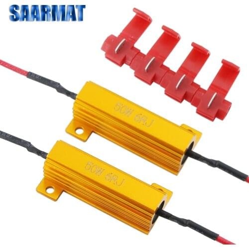 2x 6ohm 50W Load Resistor Fix Error Free No Flashing For LED bulb Turn Signal Reverse Lamp Daytime Running Light