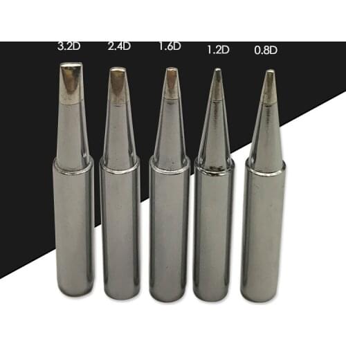Gudhep 10PCS 900m Soldering Iron Tips Chisel Type 900m-T-1.6D 2.4D 3.2D 1.2D Welding Tips for 936 937 Soldering Rework Station