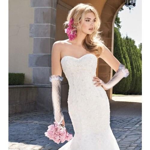 New Arrival Bridal transparent gloves Ivory gloves Wedding gloves for bride Wedding gloves noiva