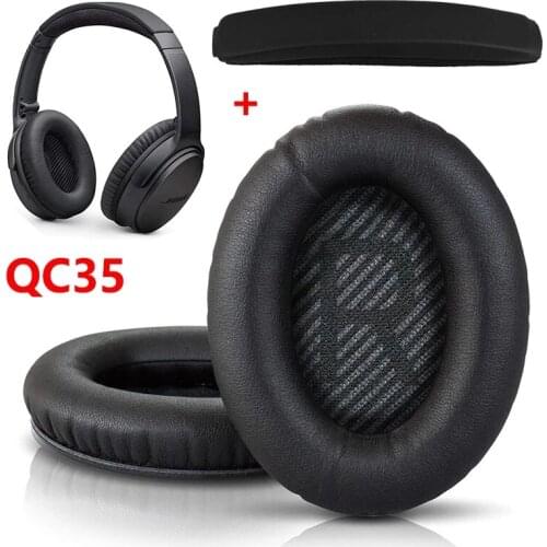 New Replacement Leather Ear pads Earmuff Earpads With Headband For BOS QC35 QC35II Headphone