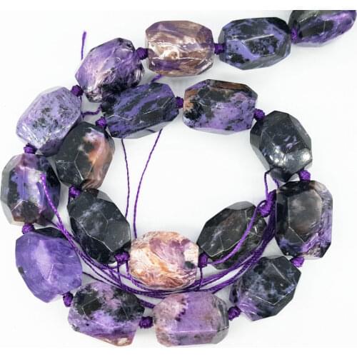 NEW Natural Charoite Big Irregular Shape Faceted bead 12x17mm-12x20mm DIY Jewelry
