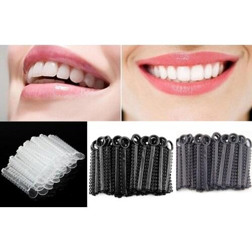 20pcs/pack Dental Orthodontic Ligature Elastomeric Ligature Ties Elastic Rubber Bands Health Teeth Tools Grey/Transparent/Black
