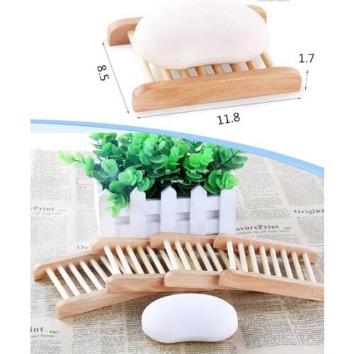 50pcs/lot Can engrave logo Wooden Natural Soap Dishes Tray Holder Storage Soap Rack Plate Box Container Bathroom Soap Dis