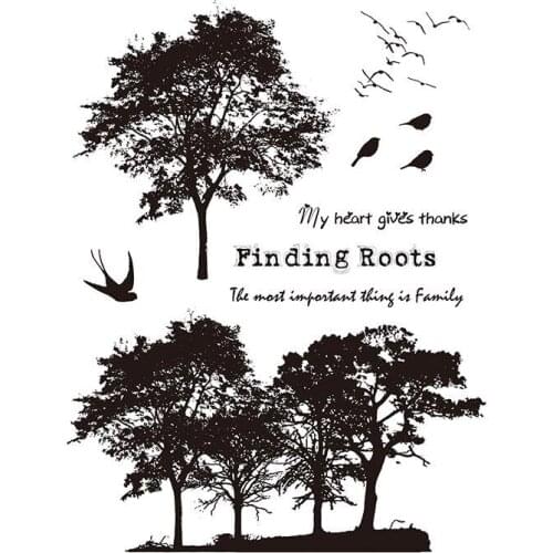 KSCRAFT Retro Tree Transparent Clear Silicone Stamp/Seal for DIY scrapbooking/photo album Decorative clear stamp sheets 056