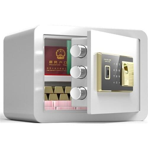 Safe Box Mechanical Safe Household Mini All-steel Office Safe Deposit Box with Fingerprint Password